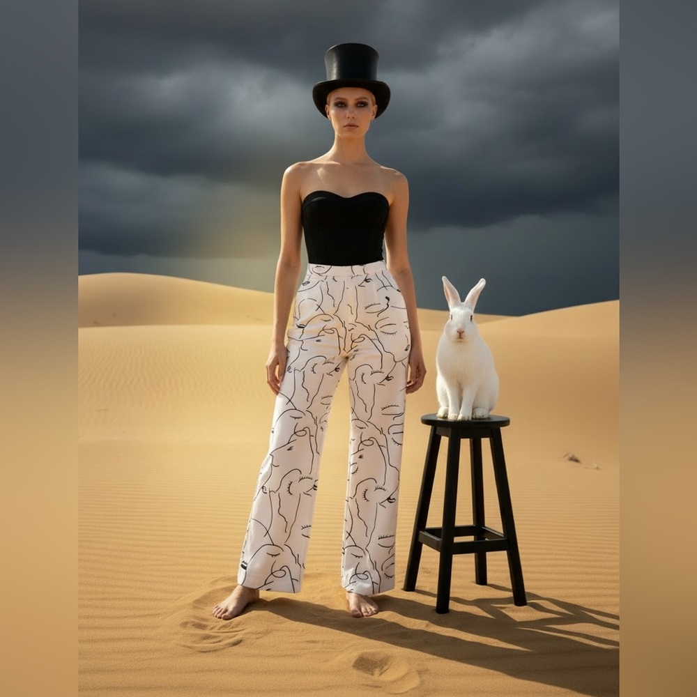 High waisted mod retro high waisted pants